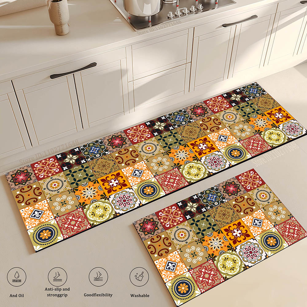 Flower Long Large Kitchen Mat  - Maranta Prayer Plant 评论和价格