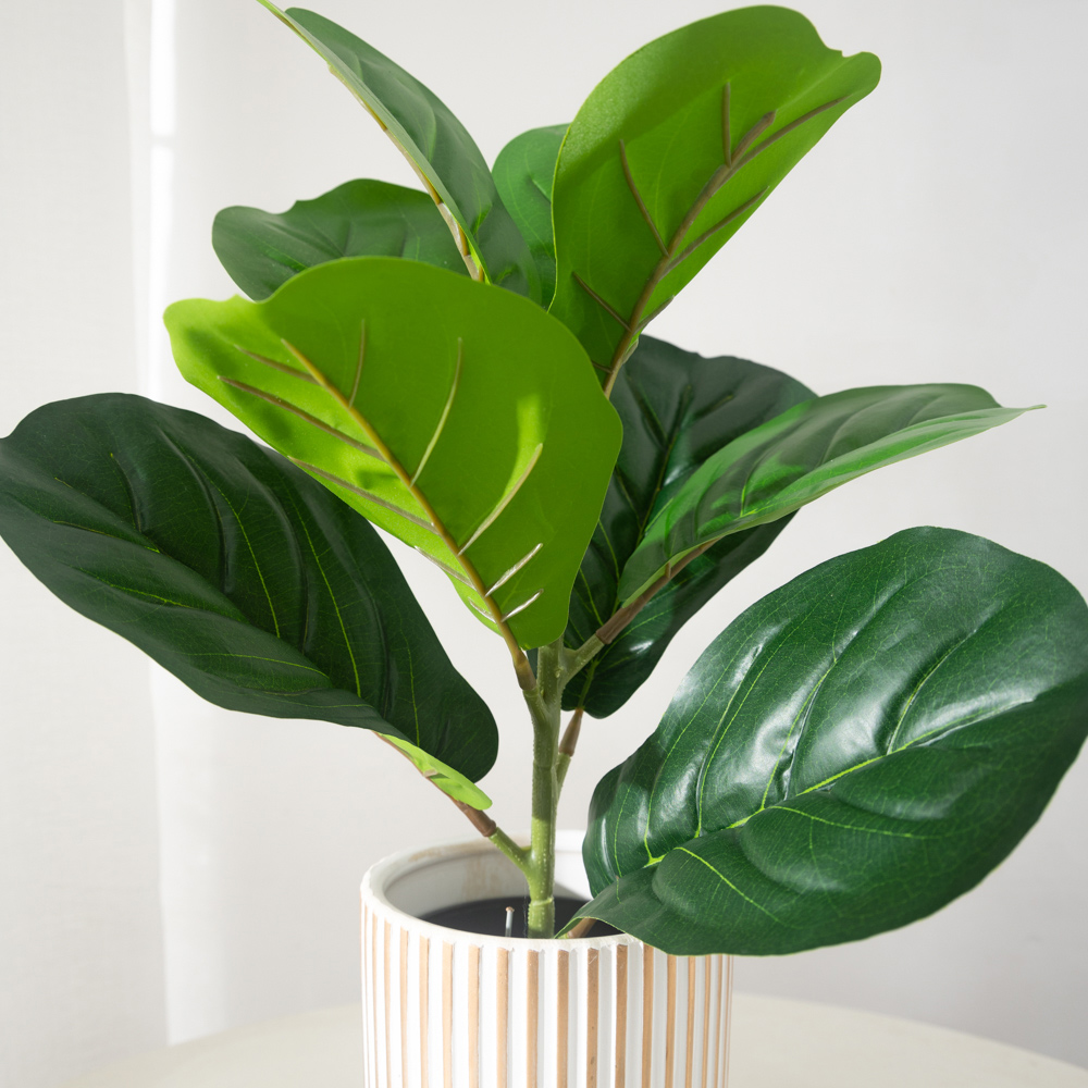 38cm 9 Forks Artificial Ficus  - Ficus Lyrata Tree 评论和价格