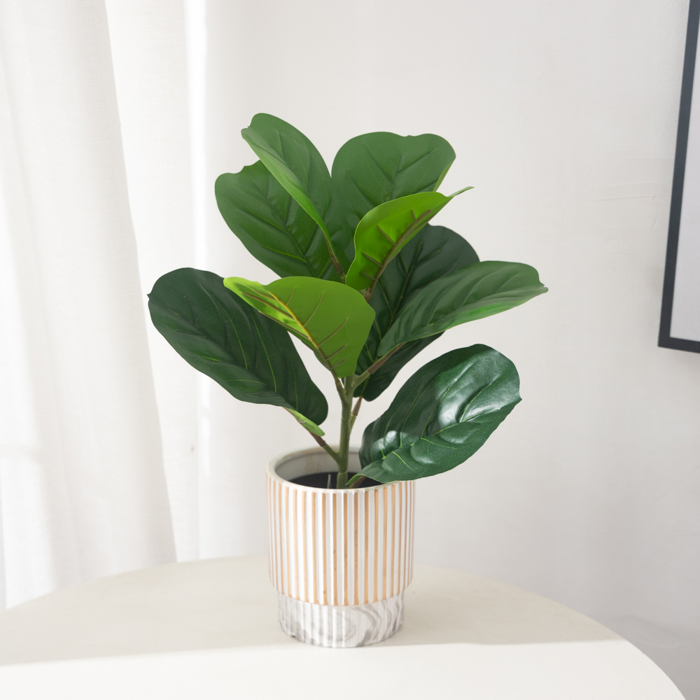 38cm 9 Forks Artificial Ficus  - Ficus Lyrata Tree 评论和价格